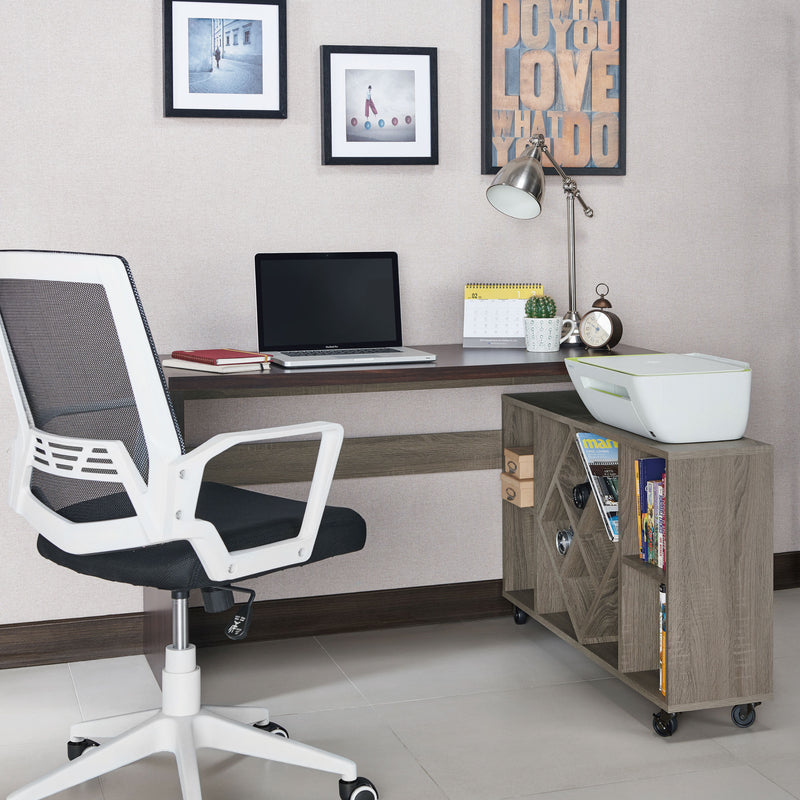 Minshew Chestnut Brown Multi-Functional Mobile Wine Rack & Server