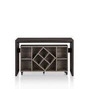 Minshew Chestnut Brown Multi-Functional Mobile Wine Rack & Server