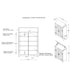 Line drawing and dimensions of transitional arched plank double door shoe cabinet on white background with dimensions