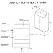 Marlowence Chic Black with Gold 15-Pair Double-Door Shoe Cabinet