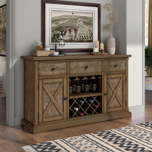 Right angled light oak wine bar cabinet in a living room with accessories