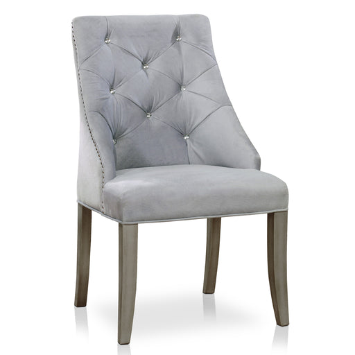 Solis Contemporary Tufted Flannelette Silver Wingback Dining Chair (Set of 2)