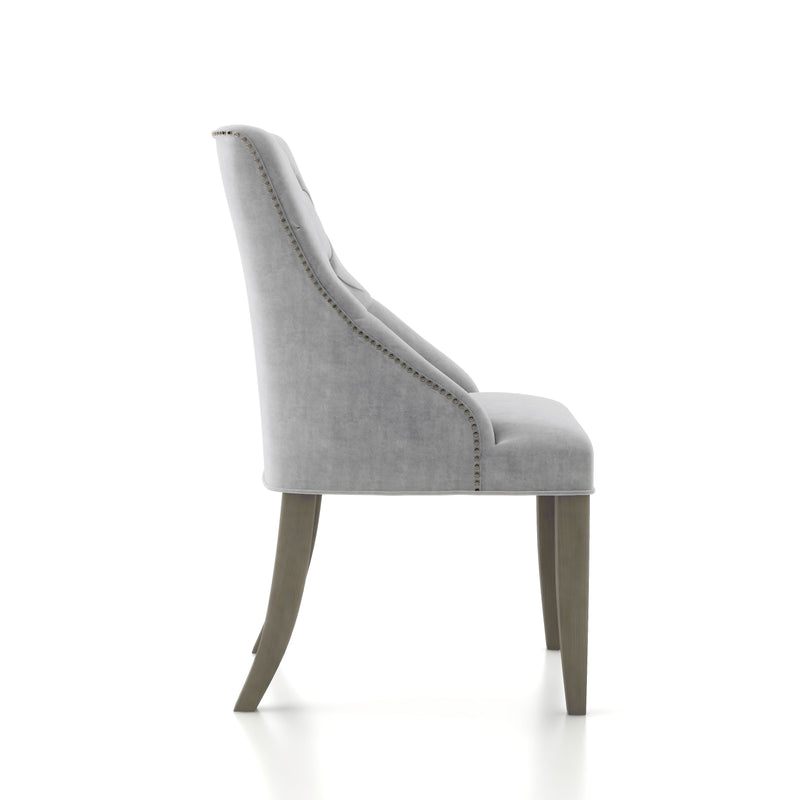 Solis Contemporary Tufted Flannelette Silver Wingback Dining Chair (Set of 2)