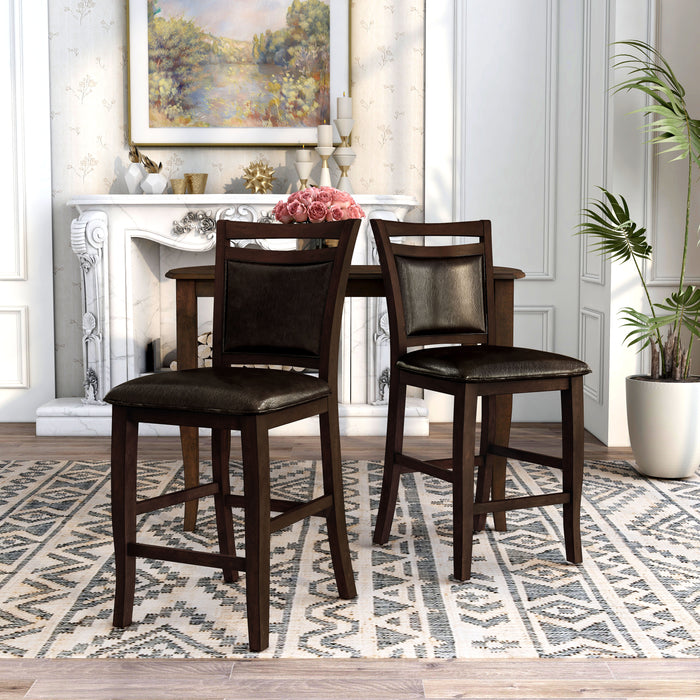 Asher Leatherette Counter Height Dining Chair, Set of 2