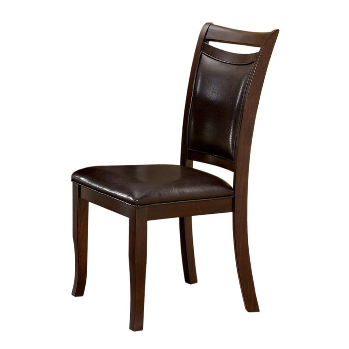 Asher Espresso Faux Leather Upholstered Dining Chairs (Set of 2)