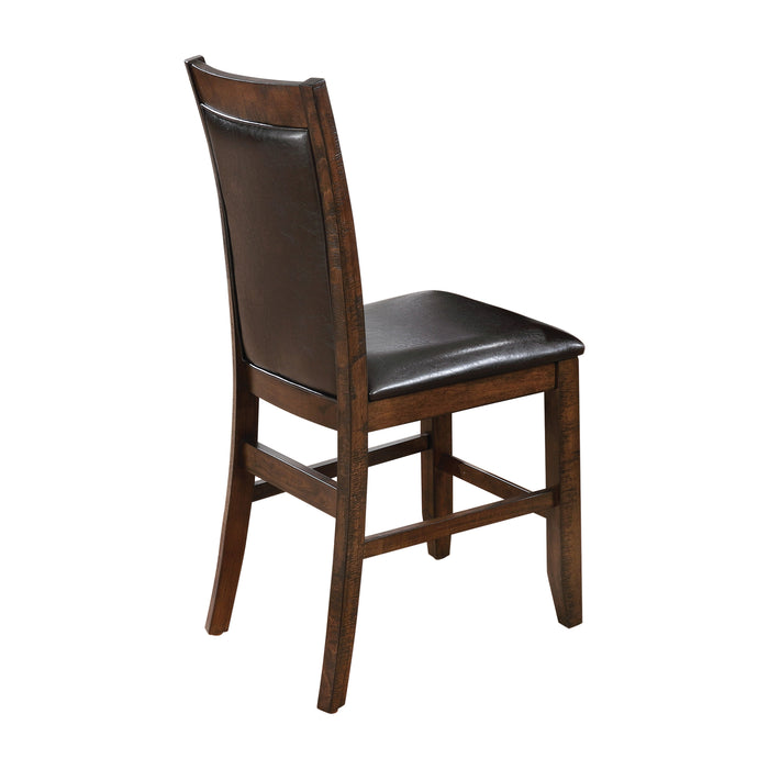 Roche Brown Cherry Wood & Leatherette Counter Height Chairs (Set of 2)