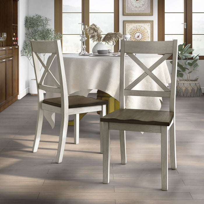 Scholl Rustic Cross Back Dining Chairs (Set of 2)