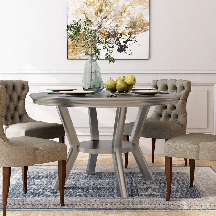 Quincy Champagne Silver Round 48-inch Dining Table (Seats 4)