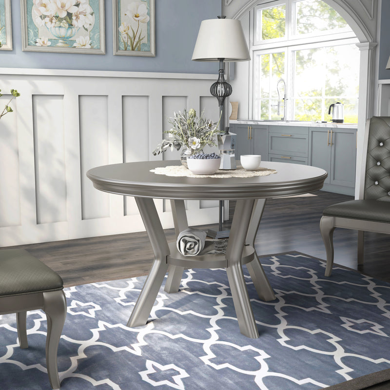 Quincy Champagne Silver Round 48-inch Dining Table (Seats 4)