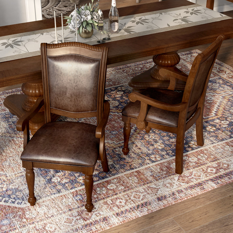 Dolly Formal Brown Cherry Finish Arm Chair