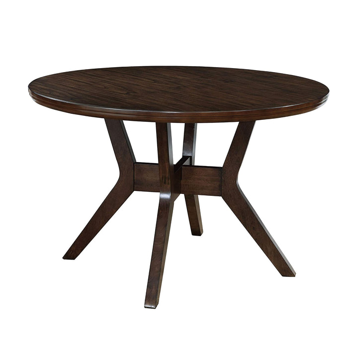 Lomelli Grey Mid-Century Modern Round Solid Wood 4-Person Dining Table