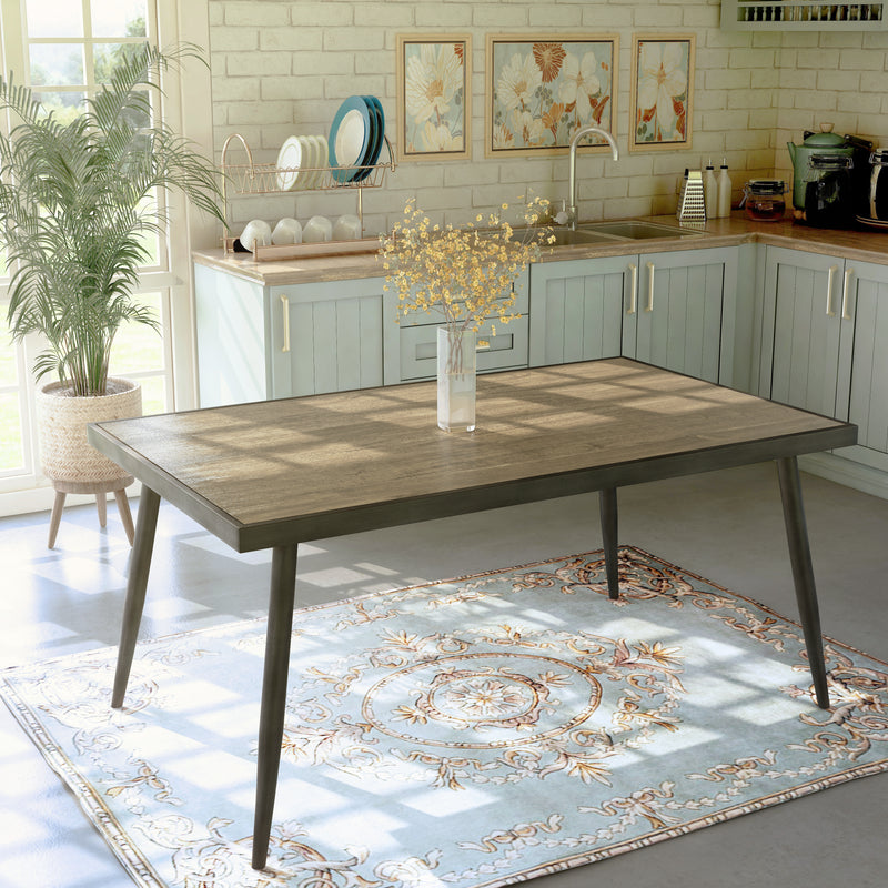 Astrid Urban Gray Tapered & Splayed Leg 64-inch Dining Table, Seats 6