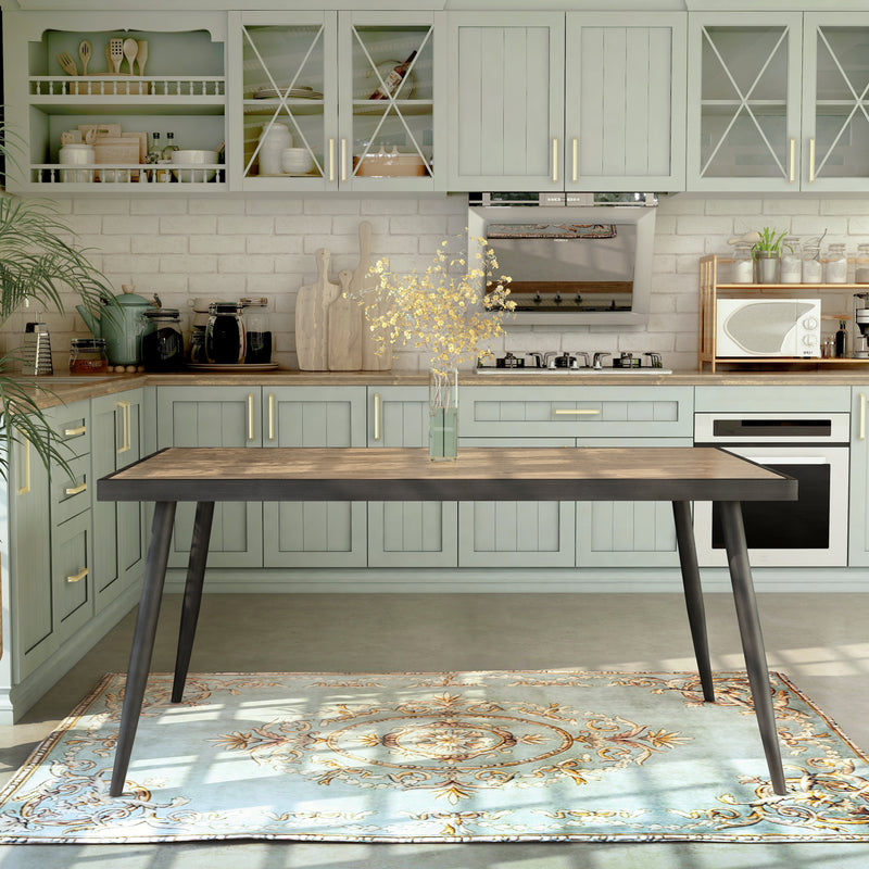 Astrid Urban Gray Tapered & Splayed Leg 64-inch Dining Table, Seats 6