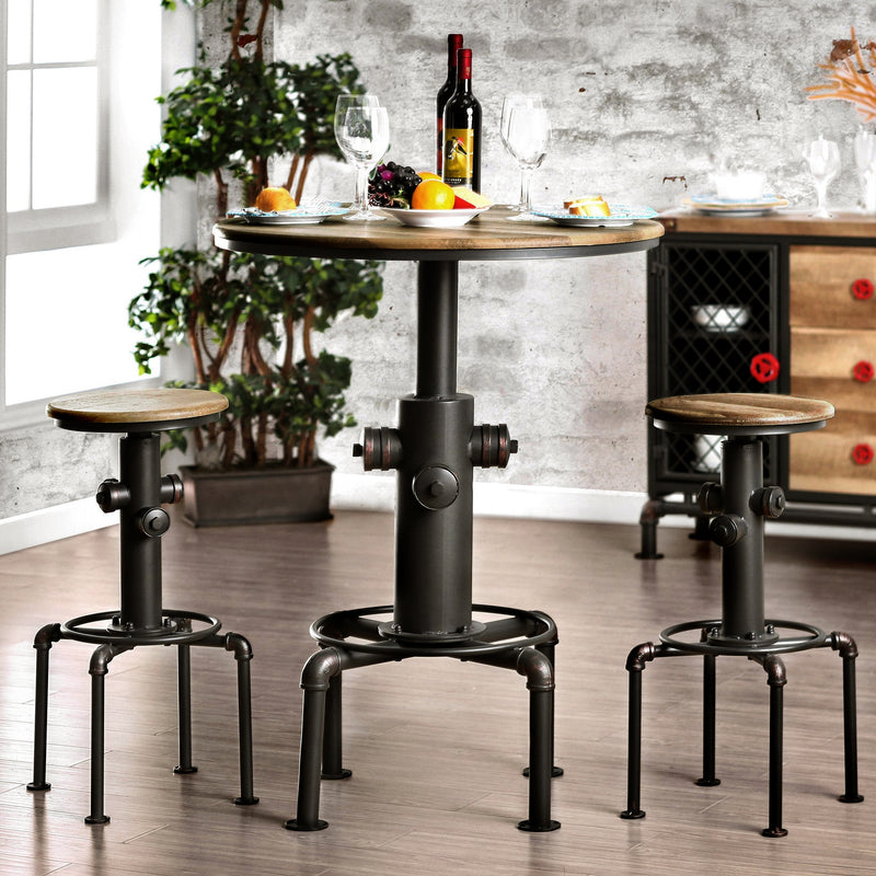 Semaine Antique Black & Copper Accented Swivel Bar Stools (Set of 2)