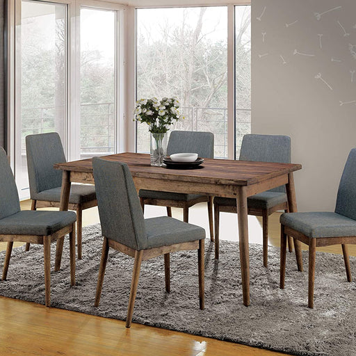 Lulu Mid-Century Modern Natural Tone 7-Piece Dining Set