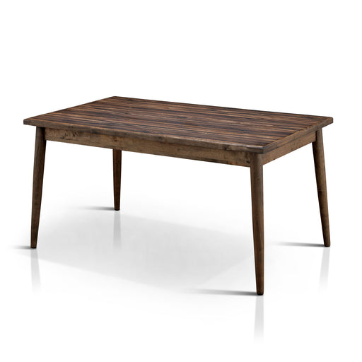 Lulu Mid-Century Modern Natural Tone Rectangular Dining Table, Seats 6