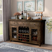 Gulliver Traditional Multi-Storage Dining Server, Rustic Walnut