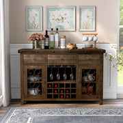 Gulliver Traditional Multi-Storage Dining Server, Rustic Walnut