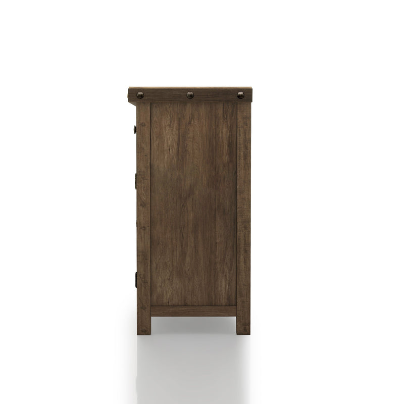 Gulliver Traditional Multi-Storage Dining Server, Rustic Walnut