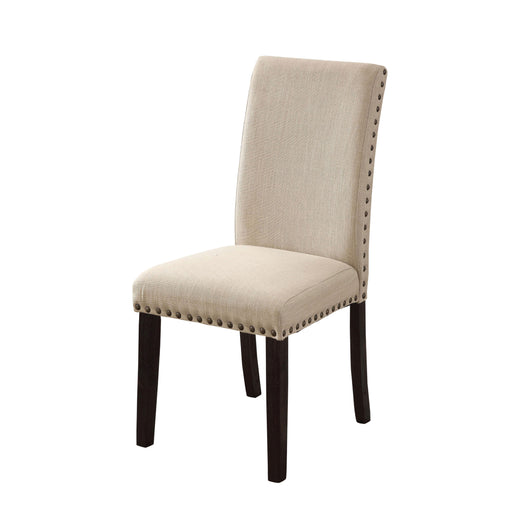 Camille Off-White Fabric Nailhead Trim Parsons Dining Chairs, Set of 2