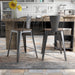 Devoe Urban Grey Metal and Wood Counter Height Dining Chairs, Set of 2