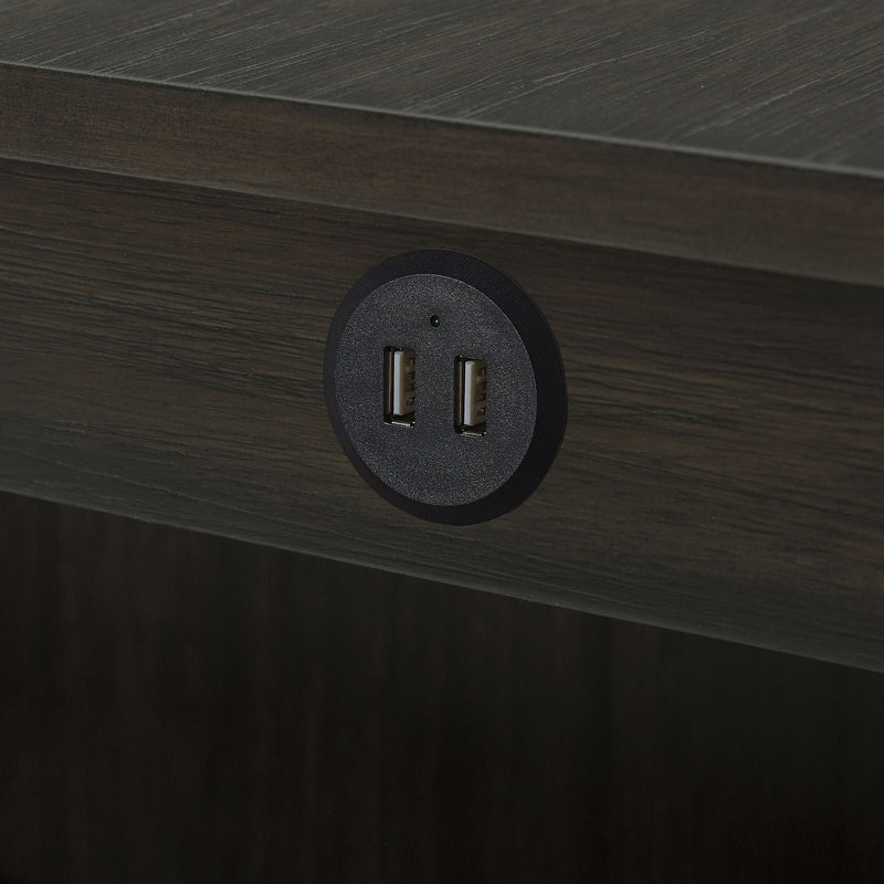 Jaxson Compact 3-Piece Island Set with Leatherette Stools & USB Ports