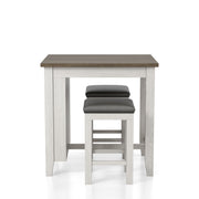 Jaxson Compact 3-Piece Island Set with Leatherette Stools & USB Ports