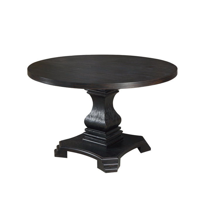 Mindy Modern Farmhouse Antique Black Round Dining Table (Seats 4)