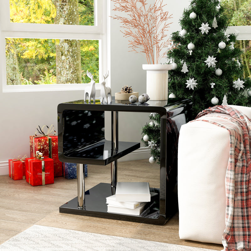 Cleto High Gloss Finish Geometric End Table