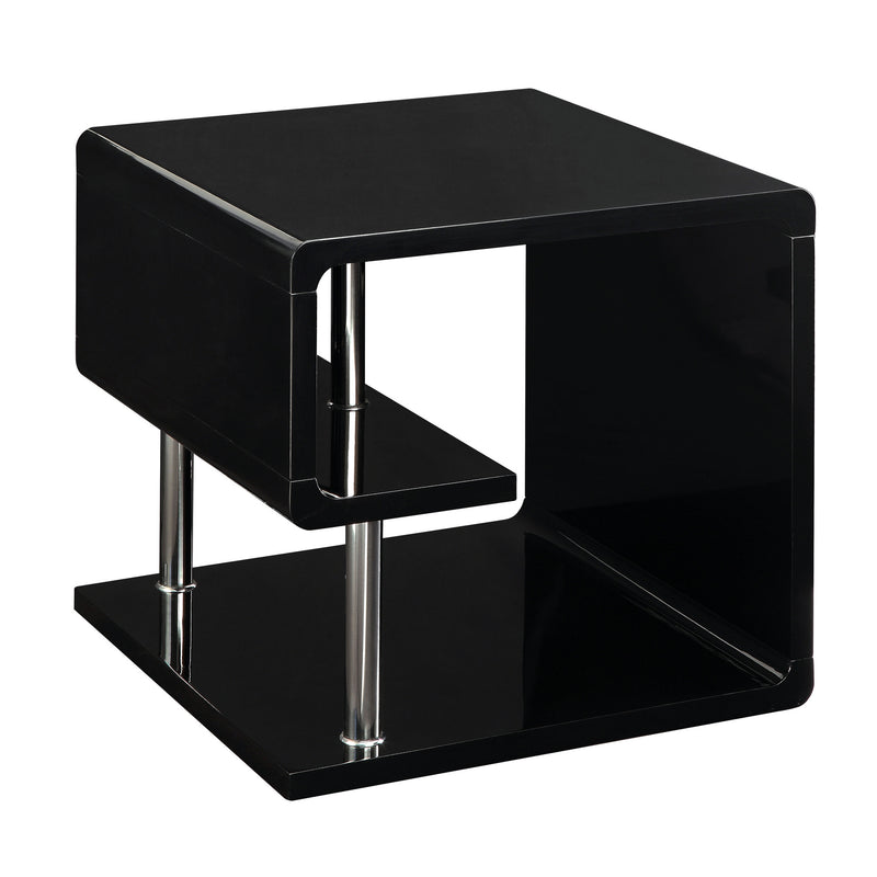 Cleto High Gloss Finish Geometric End Table