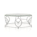 Eliza Glam Chrome and Glass Top Hexagon Coffee Table