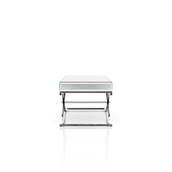 Pellias Glam Chrome and Mirrored 3-Piece Coffee Table Set