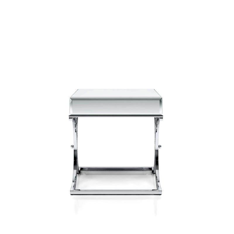 Pellias Glam Chrome and Mirrored 2-Piece Coffee Table Set