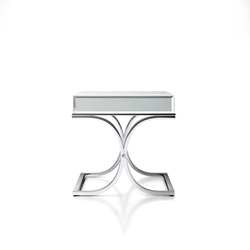 Pellias Glam Chrome and Mirrored 2-Piece Coffee Table Set