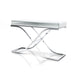 Pellias Glam Beveled Mirror Paneled and Chrome Finished Sofa Table
