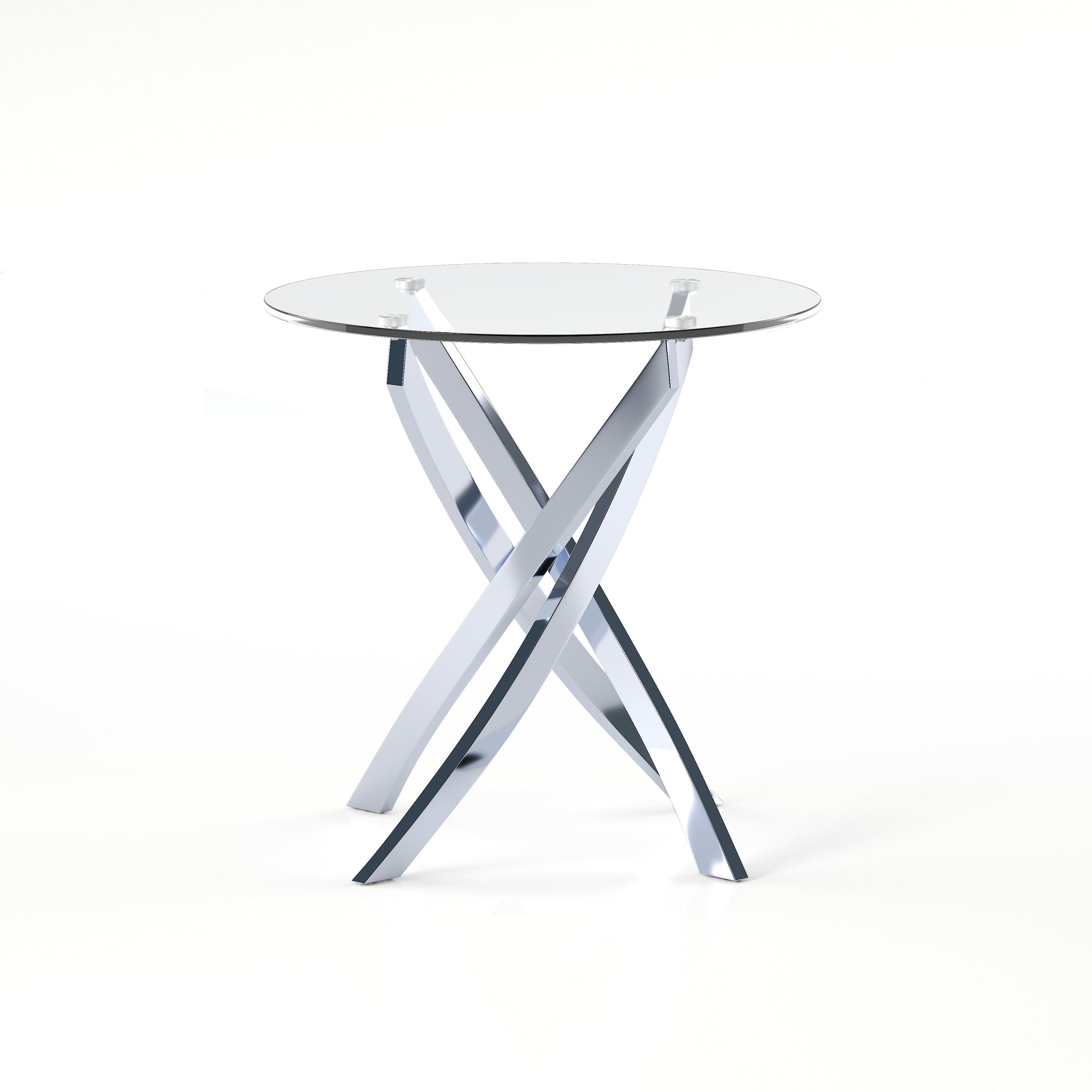 Topher Glam Glass Top and Chrome Crossed Base Sofa Table — 24/7 Shop At ...