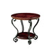 Selina Brown Cherry Finished Scrolled Leg Single-Shelf Side Table