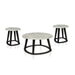 Mackay Brushed Warm Grey & White Faux Marble 3-Piece Table Set