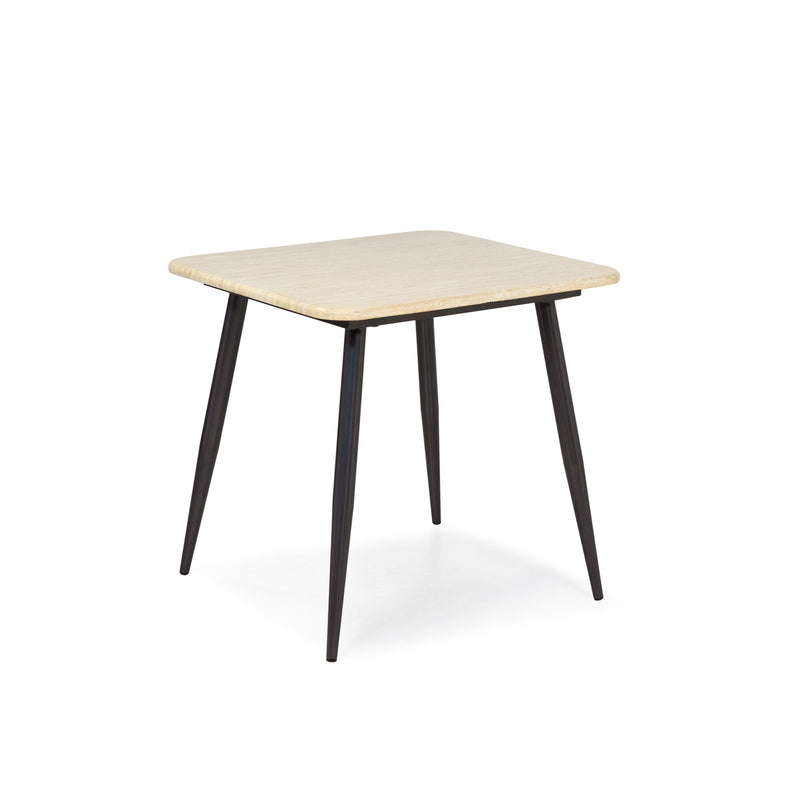 Mya Faux Stone Top & Dark Grey Mid-Century Modern 3-Piece Table Set