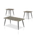 Mya Faux Stone Top & Dark Grey Mid-Century Modern 3-Piece Table Set
