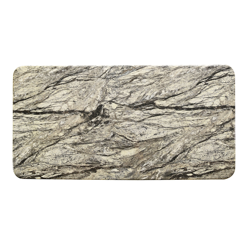 Mya Faux Stone Top & Dark Grey Mid-Century Modern 3-Piece Table Set