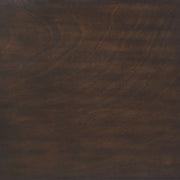 Close-up view of tabletop/finish of brown finish table with no background