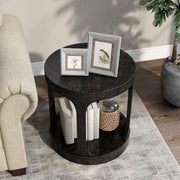 Theodora Transitional Round Antique Black End Table