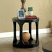 Theodora Transitional Round Antique Black End Table