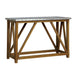 Corlejo Galvanized Iron Top and Natural Tone Sofa Table