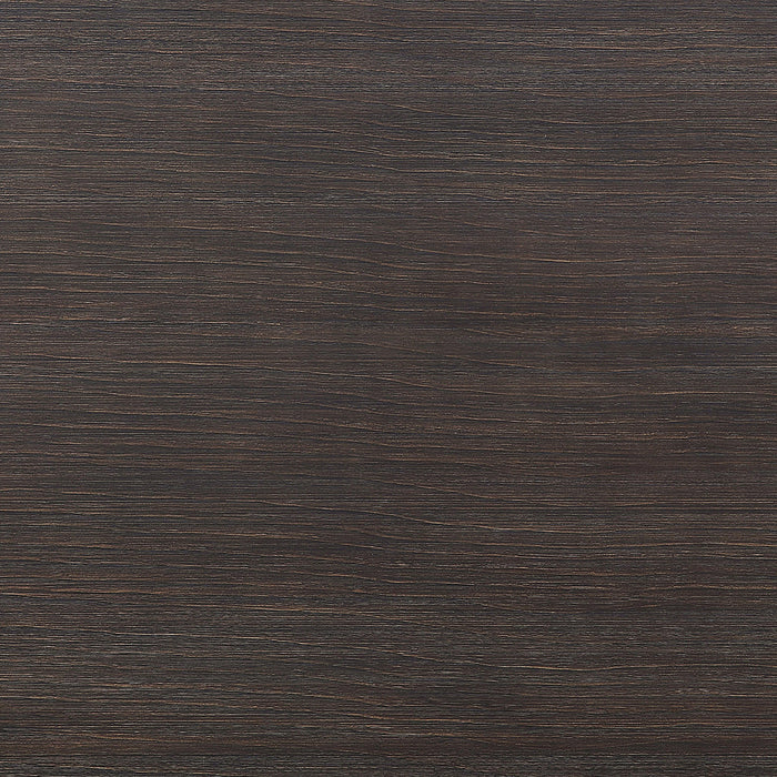 Top-down close up of walnut finish on a contemporary wood coffee table and end table collection.