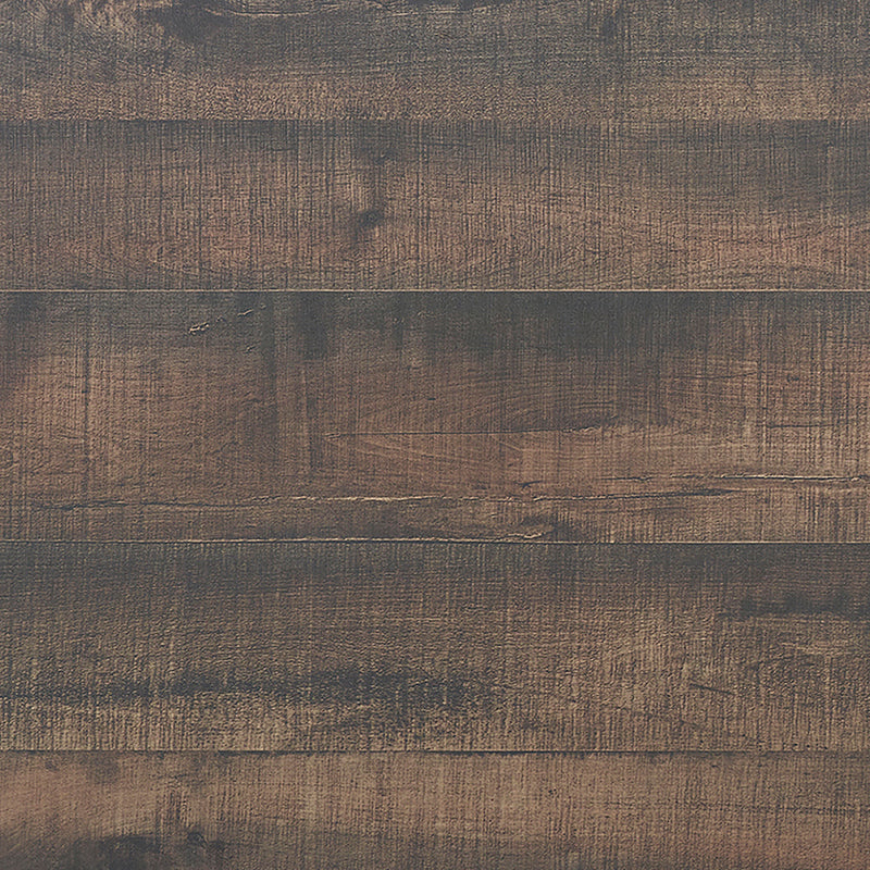 Swatch of rustic natural wood finish for a three-piece wood living room table set