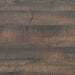 Swatch of rustic natural wood finish for a three-piece wood living room table set