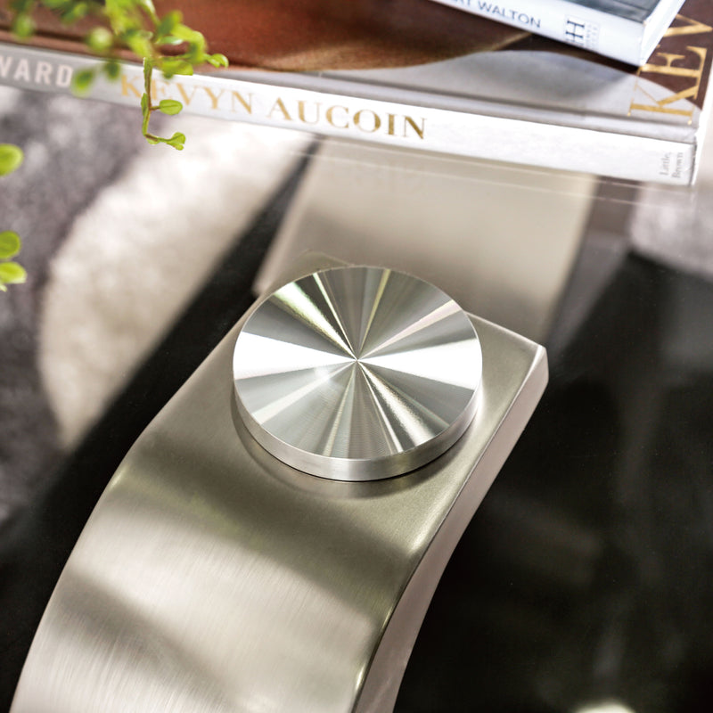 Roxo Chrome Finish Glass Top Console Table