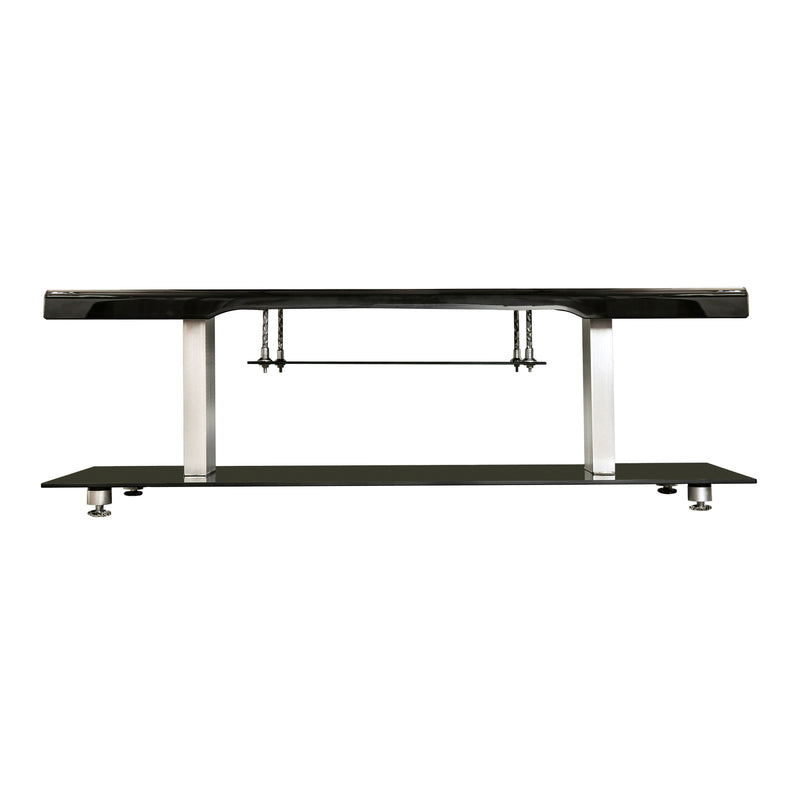 Suri Contemporary 60-inch Bent Glass Black TV Console